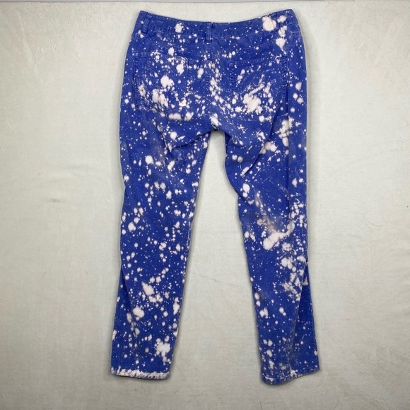 Vineyard Vines Custom Bleach Dye Blue Corduroy Mid Rise Skinny Jeans Size 4 - Picture 4 of 8